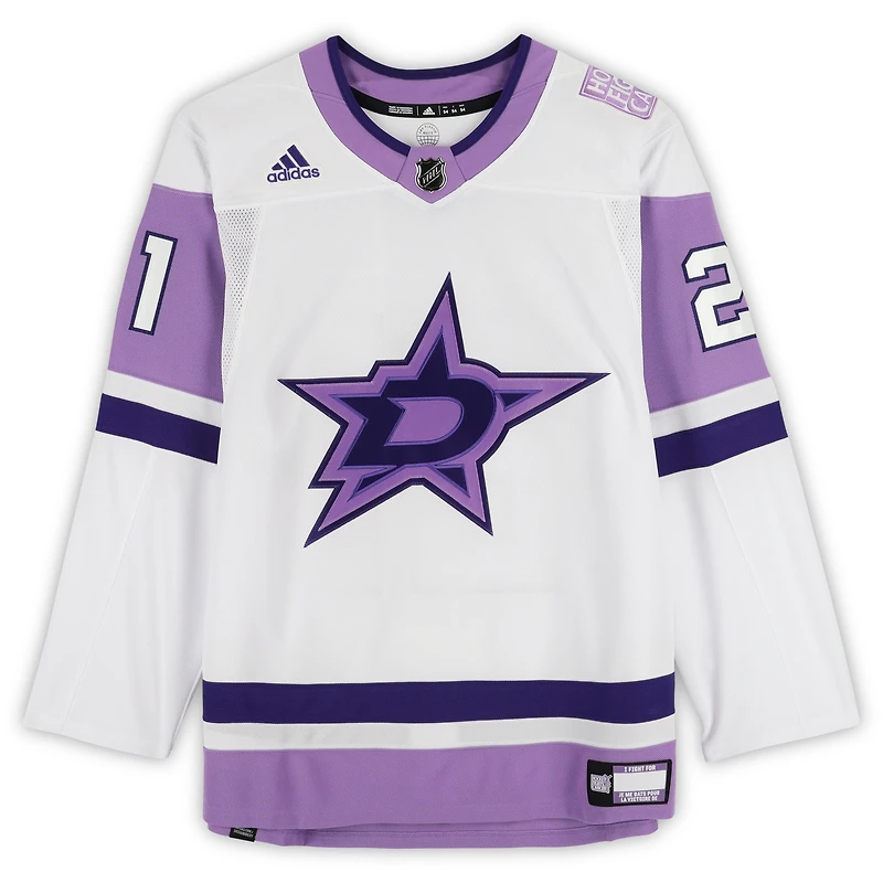 Jason Robertson Dallas Stars Autographed Hockey Fights Cancer adidas Authentic Jersey 