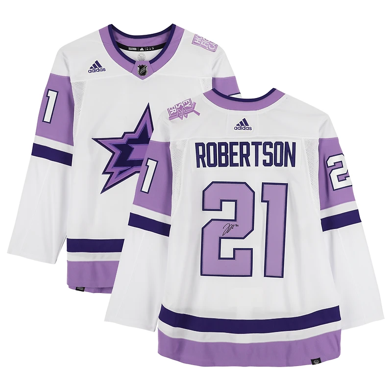 Jason Robertson Dallas Stars Autographed Hockey Fights Cancer adidas Authentic Jersey 