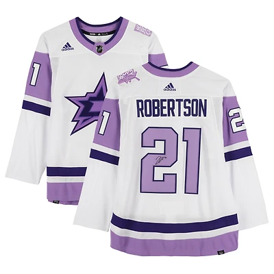 Jason Robertson Dallas Stars Autographed Hockey Fights Cancer adidas Authentic Jersey 
