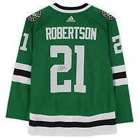 Maillot authentique adidas signé Kelly Green par Jason Robertson Dallas Stars