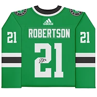 Maillot authentique adidas signé Kelly Green par Jason Robertson Dallas Stars