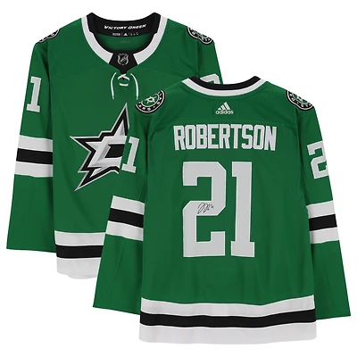 Maillot authentique adidas signé Kelly Green par Jason Robertson Dallas Stars