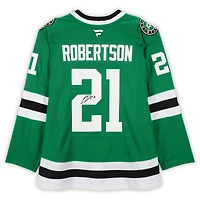 Maillot premium dédicacé par Kelly Green Fanatics des Dallas Stars par Jason Robertson
