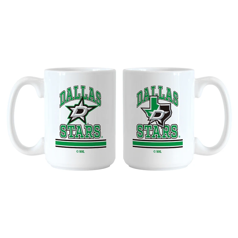 Logo Brands Dallas Stars 15oz. Current & Throwback Mug Set