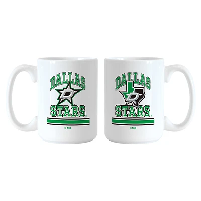 Logo Brands Dallas Stars 15oz. Current & Throwback Mug Set