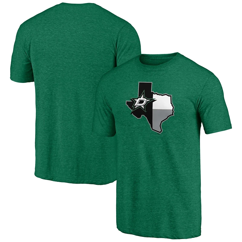 T-shirt vert Heather Kelly Fanatics pour hommes Dallas Stars Tri-Blend Block Party Shoot to Score