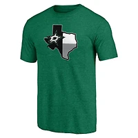 T-shirt vert Heather Kelly Fanatics pour hommes Dallas Stars Tri-Blend Block Party Shoot to Score