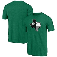 T-shirt vert Heather Kelly Fanatics pour hommes Dallas Stars Tri-Blend Block Party Shoot to Score