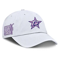 Men's Fanatics  White Dallas Stars Authentic Pro Hockey Fights Cancer Adjustable Hat