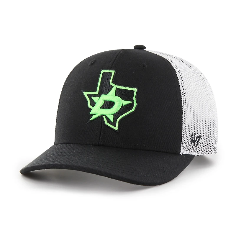 Casquette camionneur ajustable Prestige '47 noire/blanche des Dallas Stars pour homme