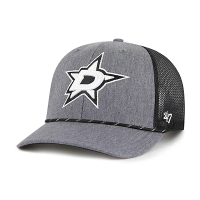 Men's '47  Gray Dallas Stars Carbon Rope Trucker Adjustable Hat