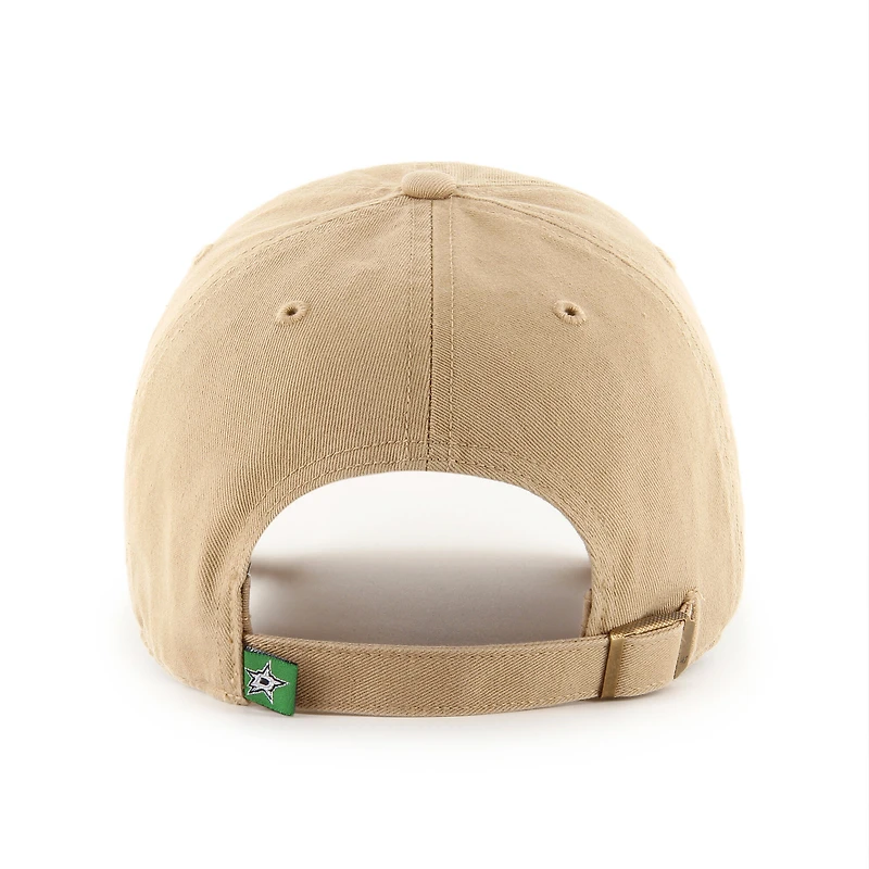 Men's '47 Khaki Dallas Stars Logo Clean Up Adjustable Hat