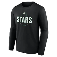T-shirt à manches longues noir personnalisé pour homme des Dallas Stars