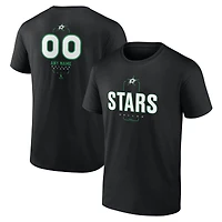 Men's Black Dallas Stars Custom Midfielder T-Shirt