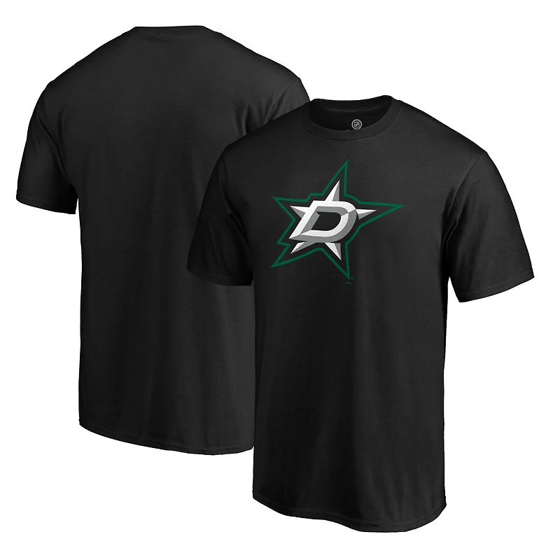 T-shirt noir pour homme avec logo principal des Dallas Stars