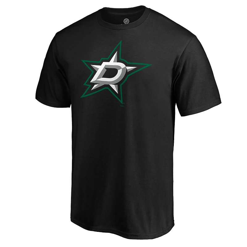 T-shirt noir pour homme avec logo principal des Dallas Stars