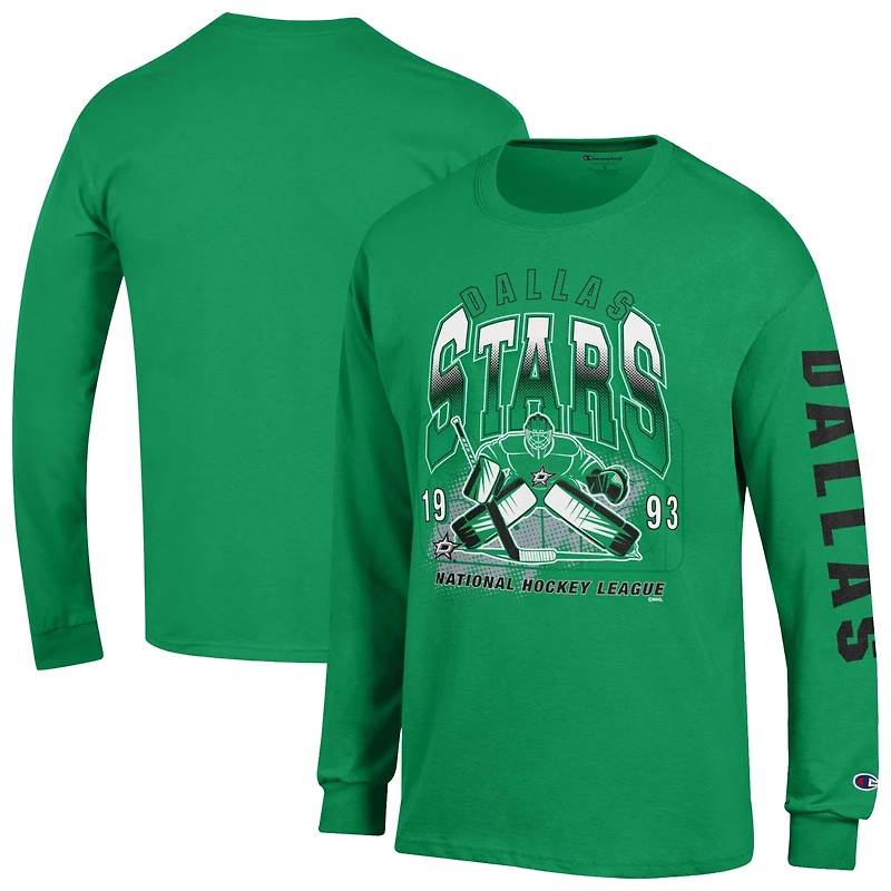 Men's Champion  Kelly Green Dallas Stars Long Sleeve Jersey T-Shirt