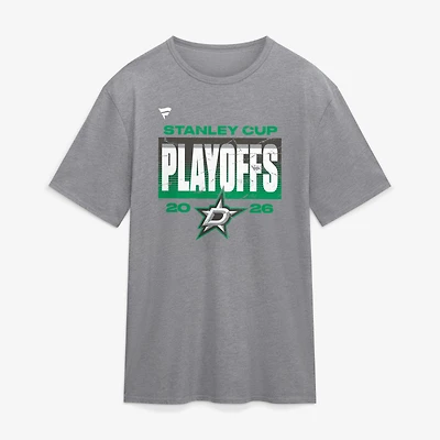 Men's Fanatics Athletic Heather Gray Dallas Stars 2026 Stanley Cup Playoffs Vintage Tri-Blend T-Shirt