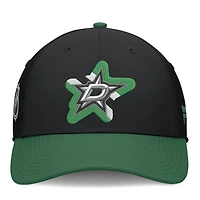 Casquette Fanatics noire et verte Dallas Stars Flex Fit pour homme