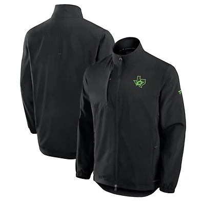Veste d'entraîneur authentique noire Fanatics Dallas Stars pour homme, entièrement zippée
