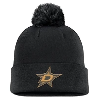 Bonnet en tricot à revers avec pompon authentique Pro Military Appreciation des Dallas Stars Fanatics pour hommes, noir