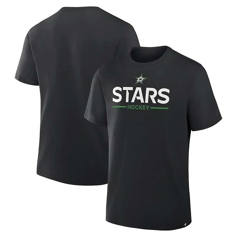 T-shirt Fanatics noir authentique Dallas Stars pour homme