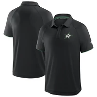 Men's Fanatics Black Dallas Stars Authentic Pro Rink Raglan Polo