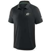 Men's Fanatics Black Dallas Stars Authentic Pro Rink Raglan Polo