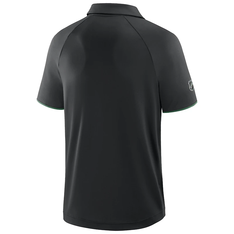 Men's Fanatics Black Dallas Stars Authentic Pro Rink Raglan Polo