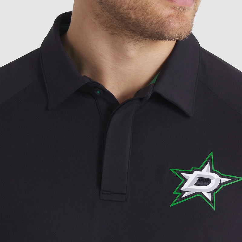Men's Fanatics Black Dallas Stars Authentic Pro Rink Raglan Polo