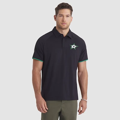Polo raglan authentique Pro Rink Fanatics noir pour homme des Dallas Stars