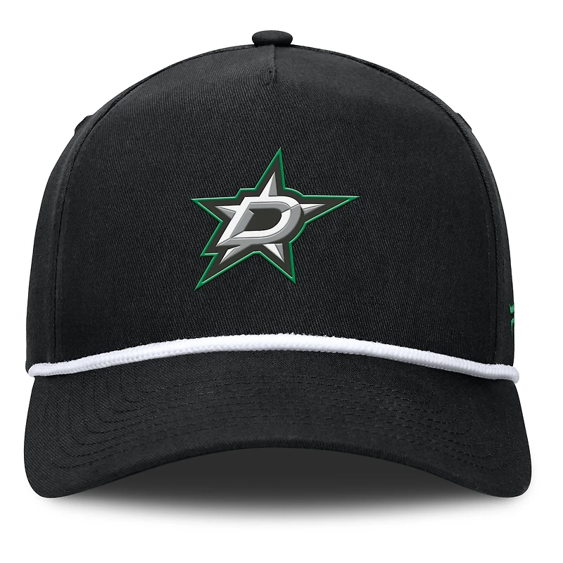 Men's Fanatics Black Dallas Stars Authentic Pro Rink Roper A-Frame Adjustable Hat