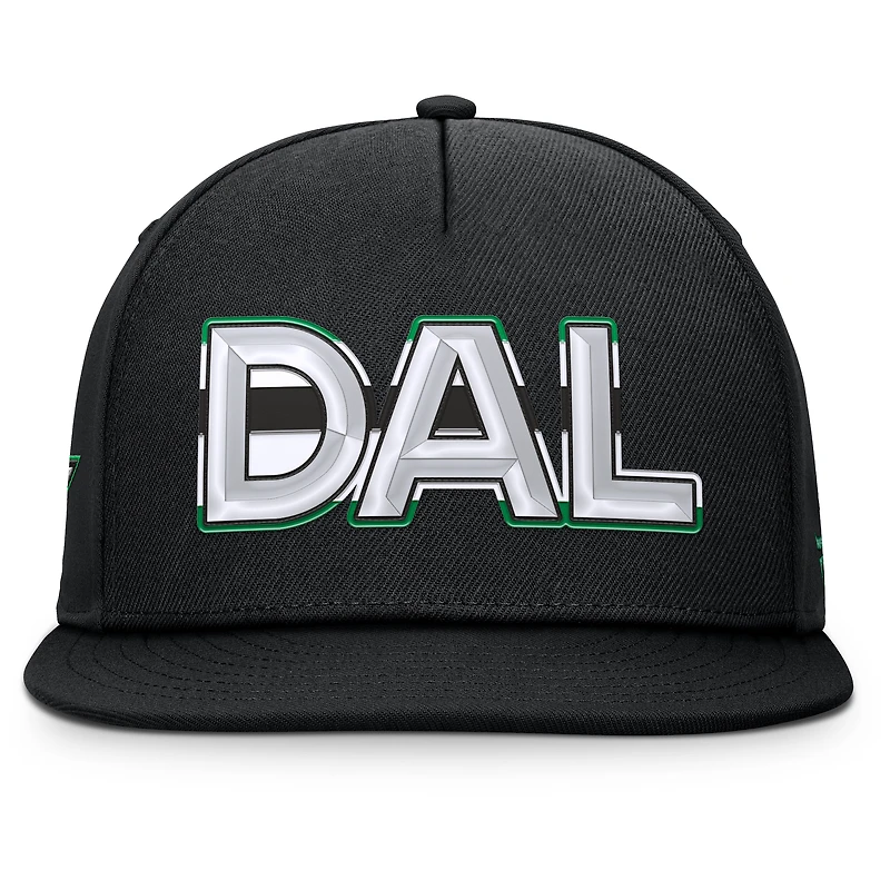 Casquette snapback authentique noire Dallas Stars Pro Rink Team Code Fanatics pour homme