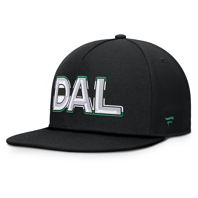 Casquette snapback authentique noire Dallas Stars Pro Rink Team Code Fanatics pour homme