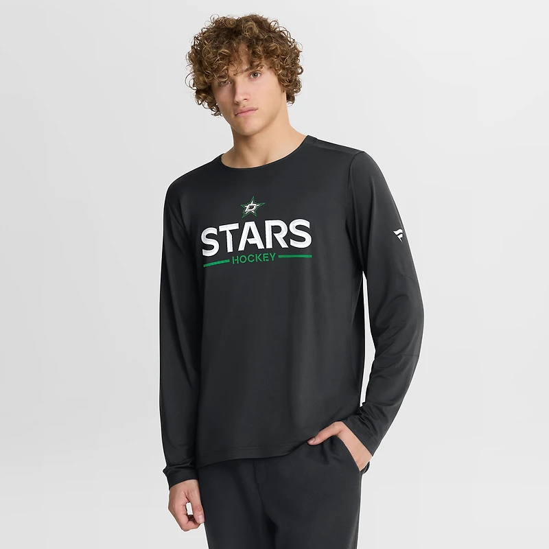 Men's Fanatics Black Dallas Stars Authentic Pro Rink Tech Long Sleeve T-Shirt