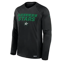 T-shirt à manches longues raglan authentique Pro Rink Tech des Dallas Stars pour homme, noir, Fanatics