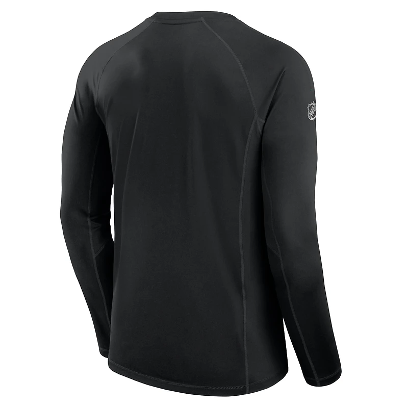 T-shirt à manches longues raglan authentique Pro Rink Tech des Dallas Stars pour homme, noir, Fanatics