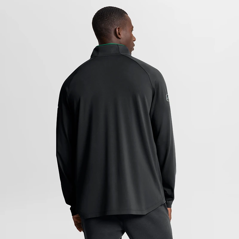 Pull d'entraînement à quart de zip Fanatics noir authentique Dallas Stars pour homme