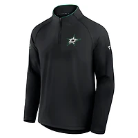 Pull d'entraînement à quart de zip Fanatics noir authentique Dallas Stars pour homme