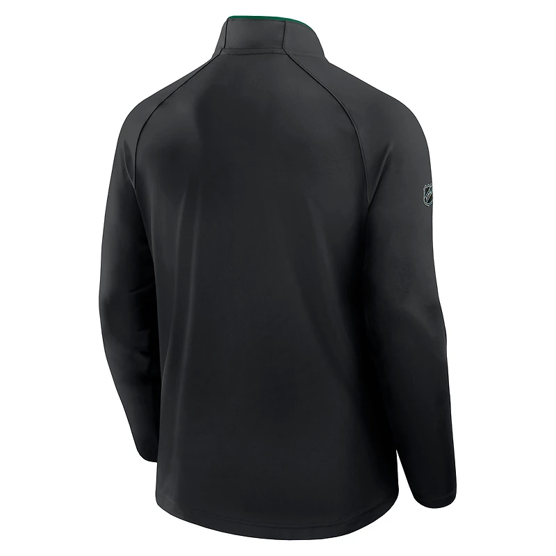 Men's Fanatics Black Dallas Stars Authentic Pro Rink Training Quarter-Zip Pullover