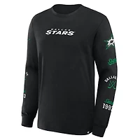 T-shirt à manches longues Fanatics pour homme, noir, Dallas Stars, en boîte, Legacy