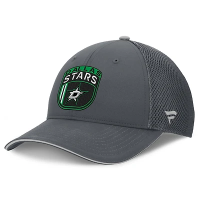 Casquette ajustable Fanatics pour homme, couleur charbon, Dallas Stars Authentic Pro Home Ice Trucker
