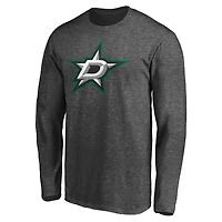 T-shirt à manches longues Fanatics pour homme, anthracite, avec logo des Dallas Stars