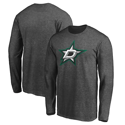 T-shirt à manches longues Fanatics pour homme, anthracite, avec logo des Dallas Stars