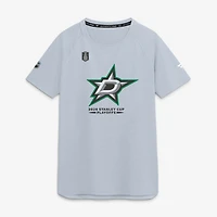 T-shirt authentique de performance professionnelle Fanatics gris Dallas Stars, séries éliminatoires la Coupe Stanley 2026, pour homme