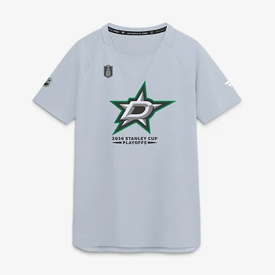 Men's Fanatics Gray Dallas Stars 2026 Stanley Cup Playoffs Authentic Pro Rink Performance T-Shirt
