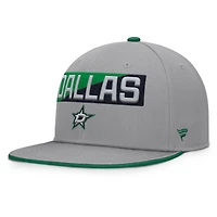 Men's Fanatics Gray Dallas Stars Fundamentals Duo Split Logo Snapback Hat