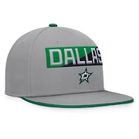 Men's Fanatics Gray Dallas Stars Fundamentals Duo Split Logo Snapback Hat