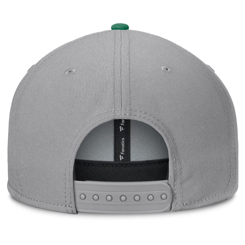 Men's Fanatics Gray Dallas Stars Fundamentals Duo Split Logo Snapback Hat