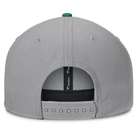 Men's Fanatics Gray Dallas Stars Fundamentals Duo Split Logo Snapback Hat